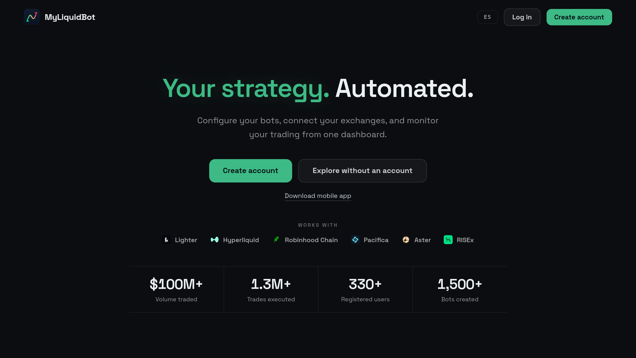 MyLiquidBot demo